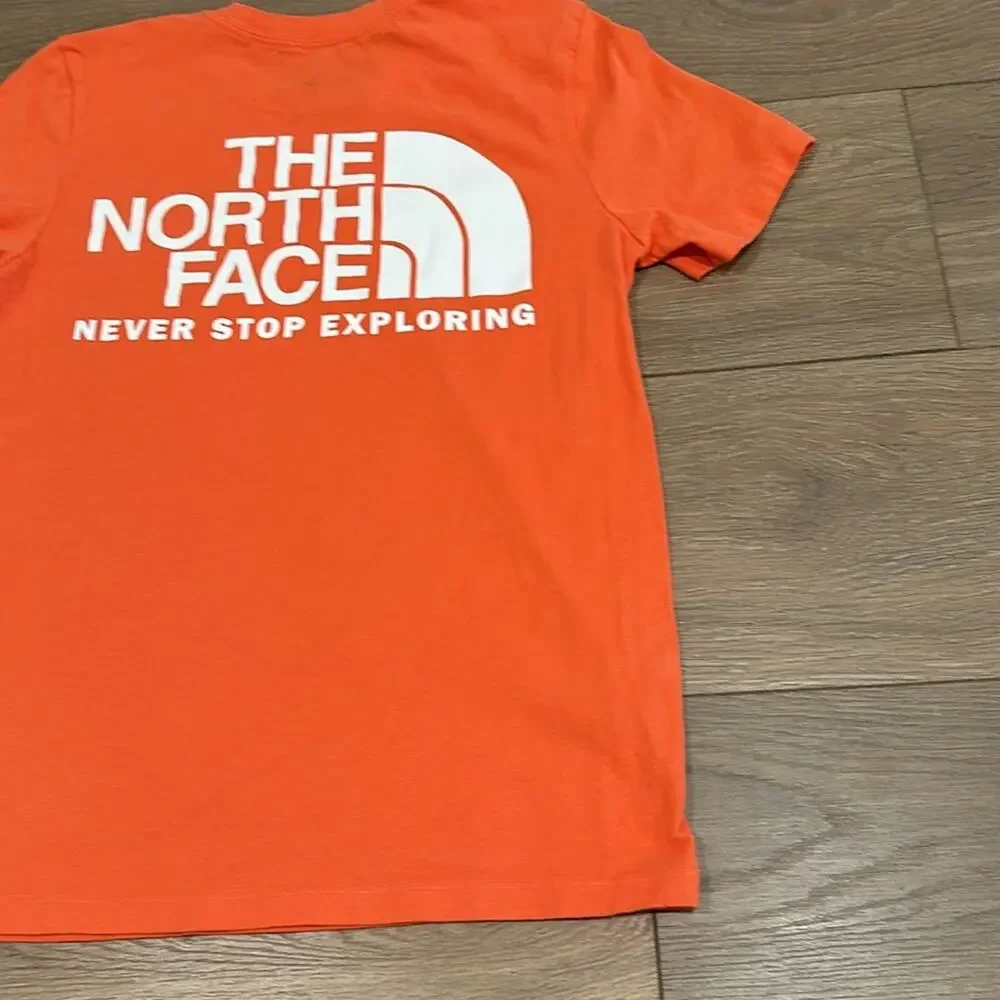 NORTH FACE Orange‎ Crew Neck Short Sleeve Cotton Tee Shirt T Top Outdoor Size XS - Picture 6 of 10